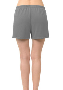 bluensquare Women Knit Shorts Summer Spa Pajama Casual Lounge- Heather Gray