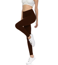 bluensquare Women's Plus Size LEGGINGS High Waist premium soft brushed Full Length -Brown