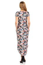 Maxi dress with two side pockets Round Neck  Dolman Various Printed Long Dress for Women