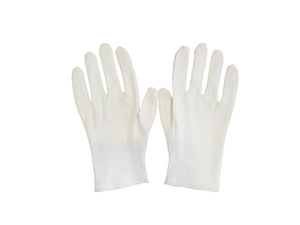 bluensquare White 100% Cotton Gloves for Women, 1 Pair Cotton Gloves for Dry Hands, Driving, Events, Various Uses