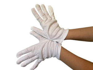bluensquare White 100% Cotton Gloves for Women, 1 Pair Cotton Gloves for Dry Hands, Driving, Events, Various Uses
