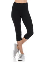 bluensquare LEGGINGS  for Juniors High Waist Premium Soft Stretched Regular One Size-Black Capri