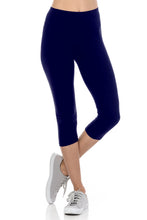 bluensquare LEGGINGS for Juniors High Waist Premium Soft Stretched Regular One Size-Navy Capri
