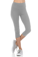 bluensquare LEGGINGS for Juniors High Waist Premium Soft Stretched Regular One Size-Gray Capri