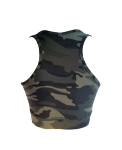 Bluensquare Women's  Sports Bra Racerback Camouflage/ Removable Pad Yoga Gym Fitness Crop Top