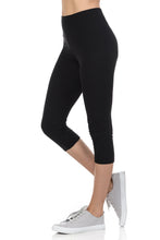 bluensquare LEGGINGS  for Juniors High Waist Premium Soft Stretched Regular One Size-Black Capri