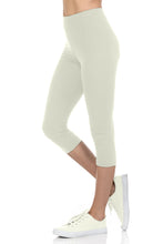 bluensquare LEGGINGS for Juniors High Waist Premium Soft Stretched Regular One Size-Ivory Capri