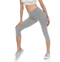 bluensquare Women's Plus Size Capri Leggings Premium Soft and Stretched Cropped legging- Gray