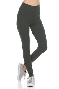 bluensquare Women's Plus Size LEGGINGS High Waist premium soft brushed Full Length-Gray