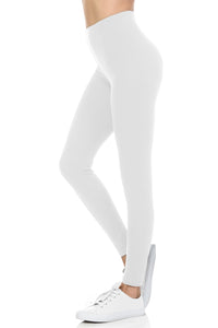 bluensquare Women's Plus Size Leggings High Waist premium soft brushed Full Length -White