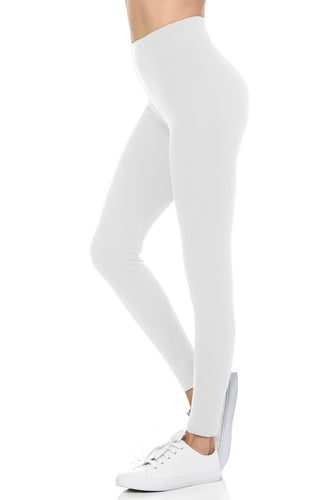 bluensquare LEGGINGS  for Juniors High Waist premium soft brushed Stretched Regular One Size-White