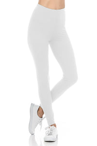 bluensquare LEGGINGS  for Juniors High Waist premium soft brushed Stretched Regular One Size-White