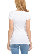 bluensquare Women's Top with Short Sleeves Basic Tee Shirts Round Neck White Large